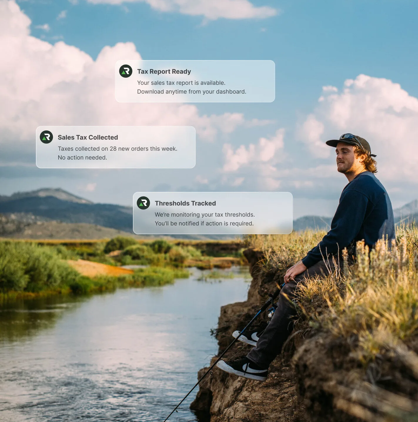 Outdoor enthusiast fishing by a river